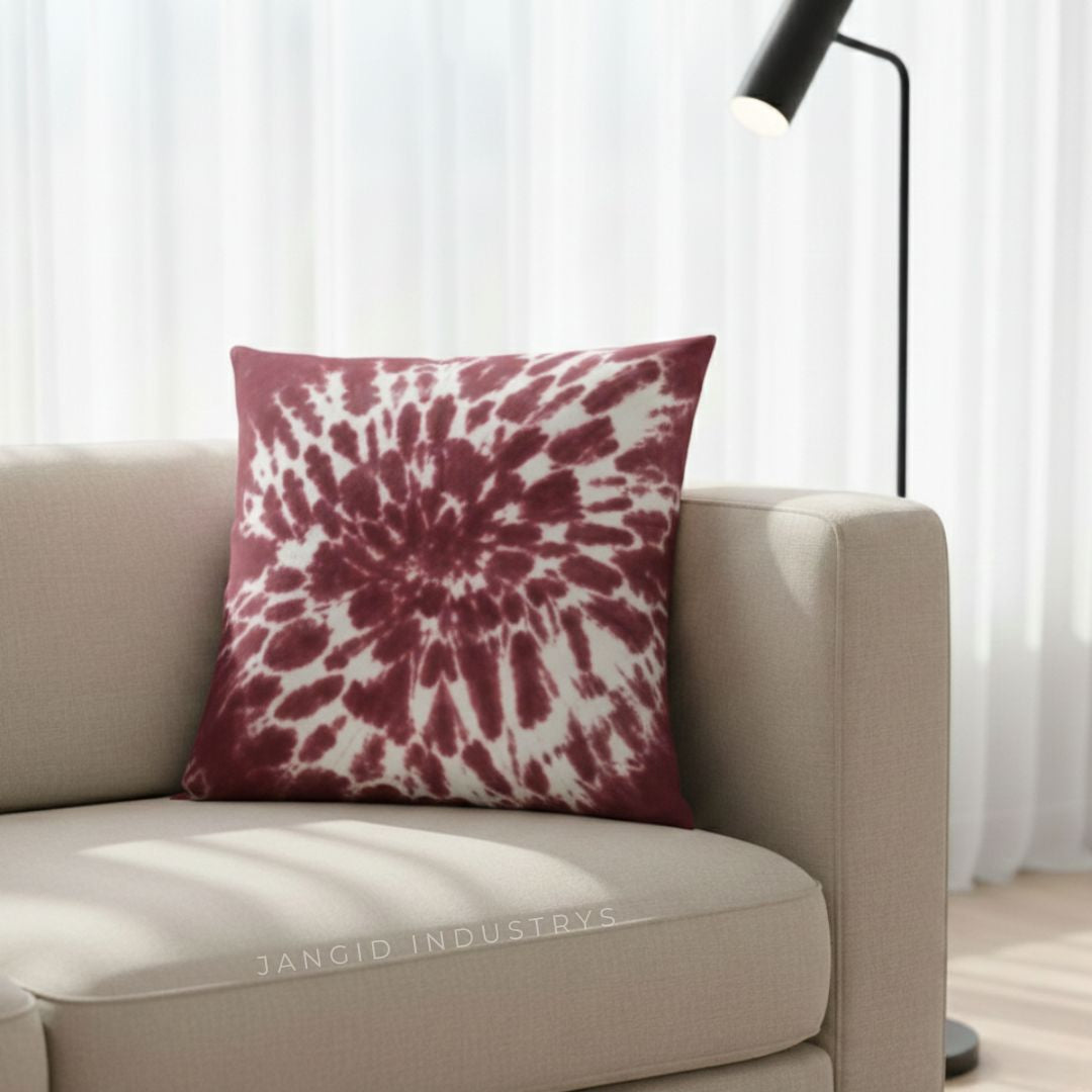 JANGID INDUSTRYS™ Spiral Shibori Tie Dye Cotton Duck Cushion Cover