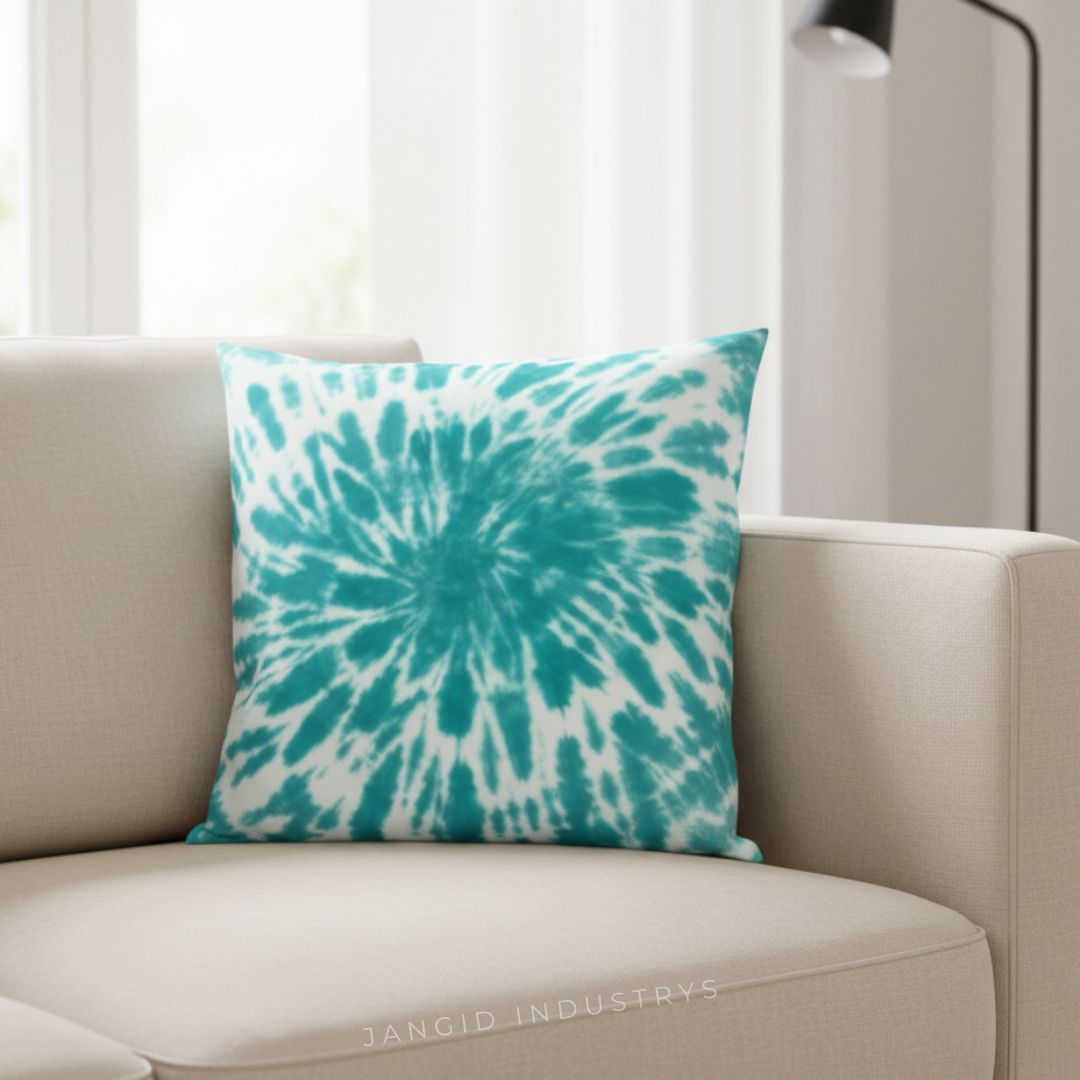JANGID INDUSTRYS™ Spiral Shibori Tie Dye Cotton Duck Cushion Cover