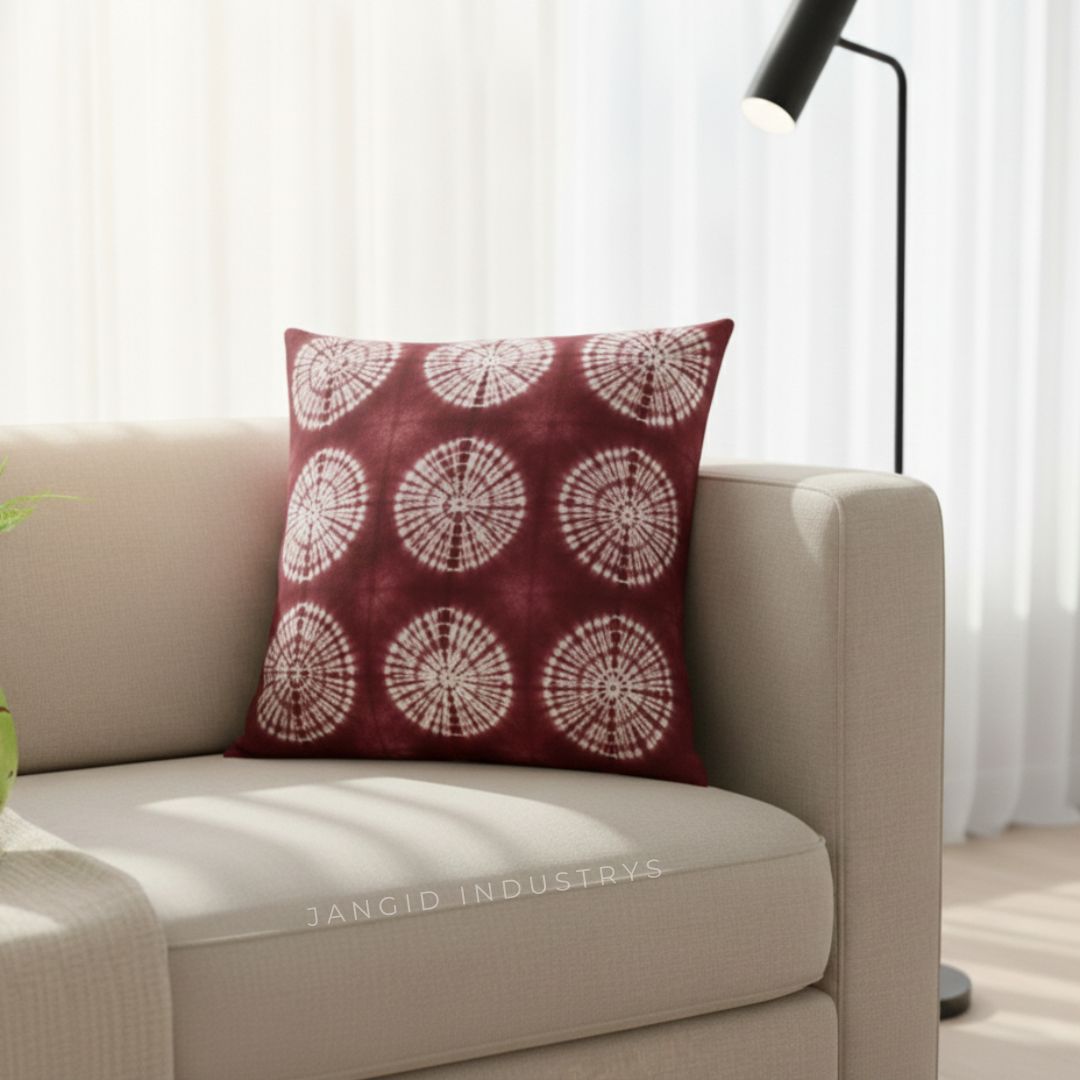 JANGID INDUSTRYS™ Multi-Starburst Shibori Tie Dye Cotton Duck Cushion Cover