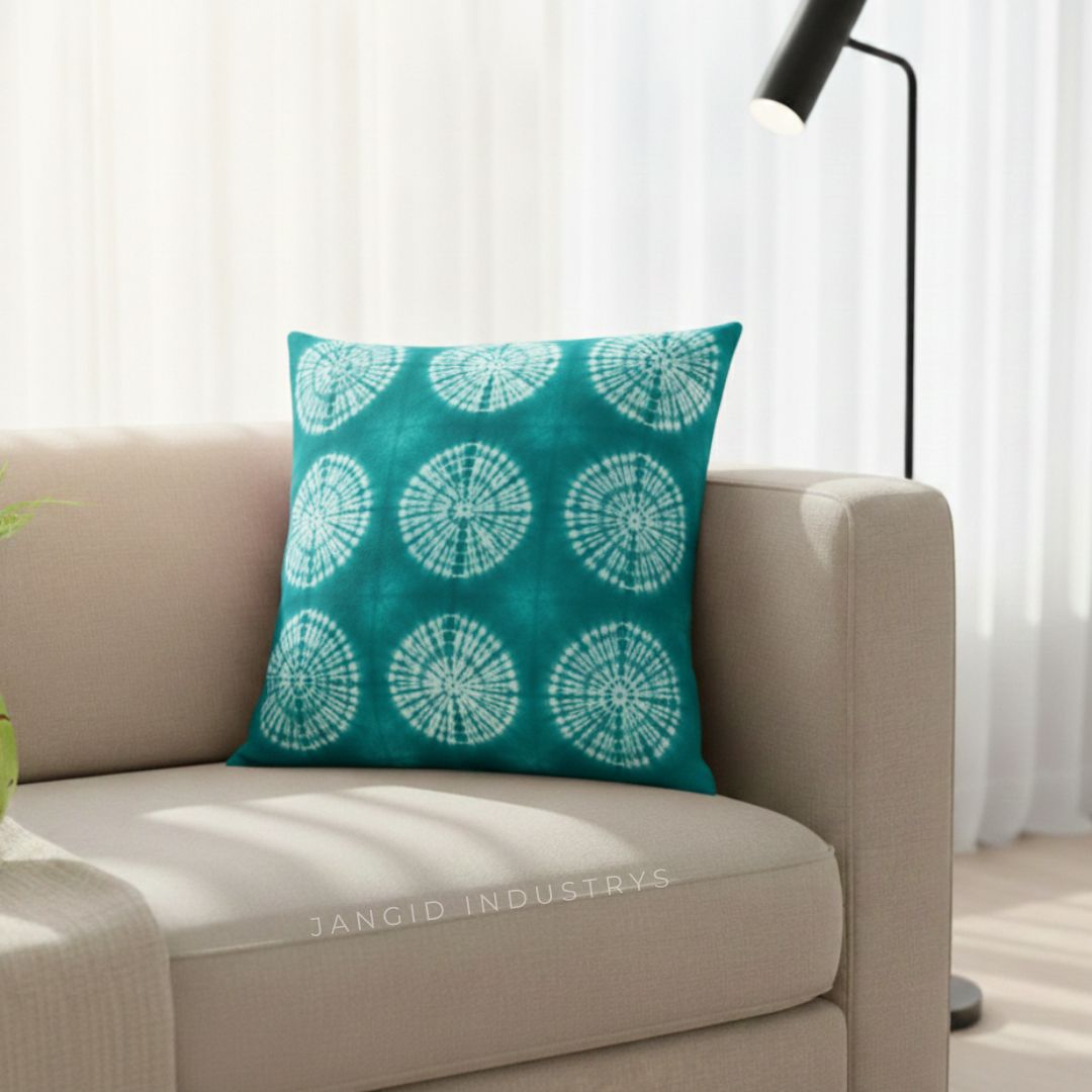JANGID INDUSTRYS™ Multi-Starburst Shibori Tie Dye Cotton Duck Cushion Cover