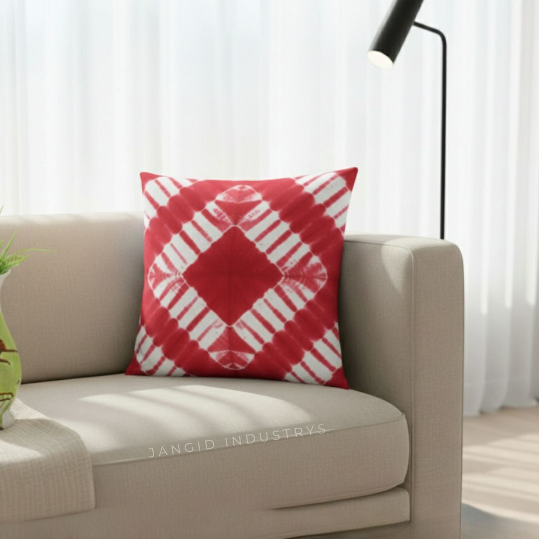 JANGID INDUSTRYS™ Diamond Mandala Shibori Tie Dye Cotton Duck Cushion Cover
