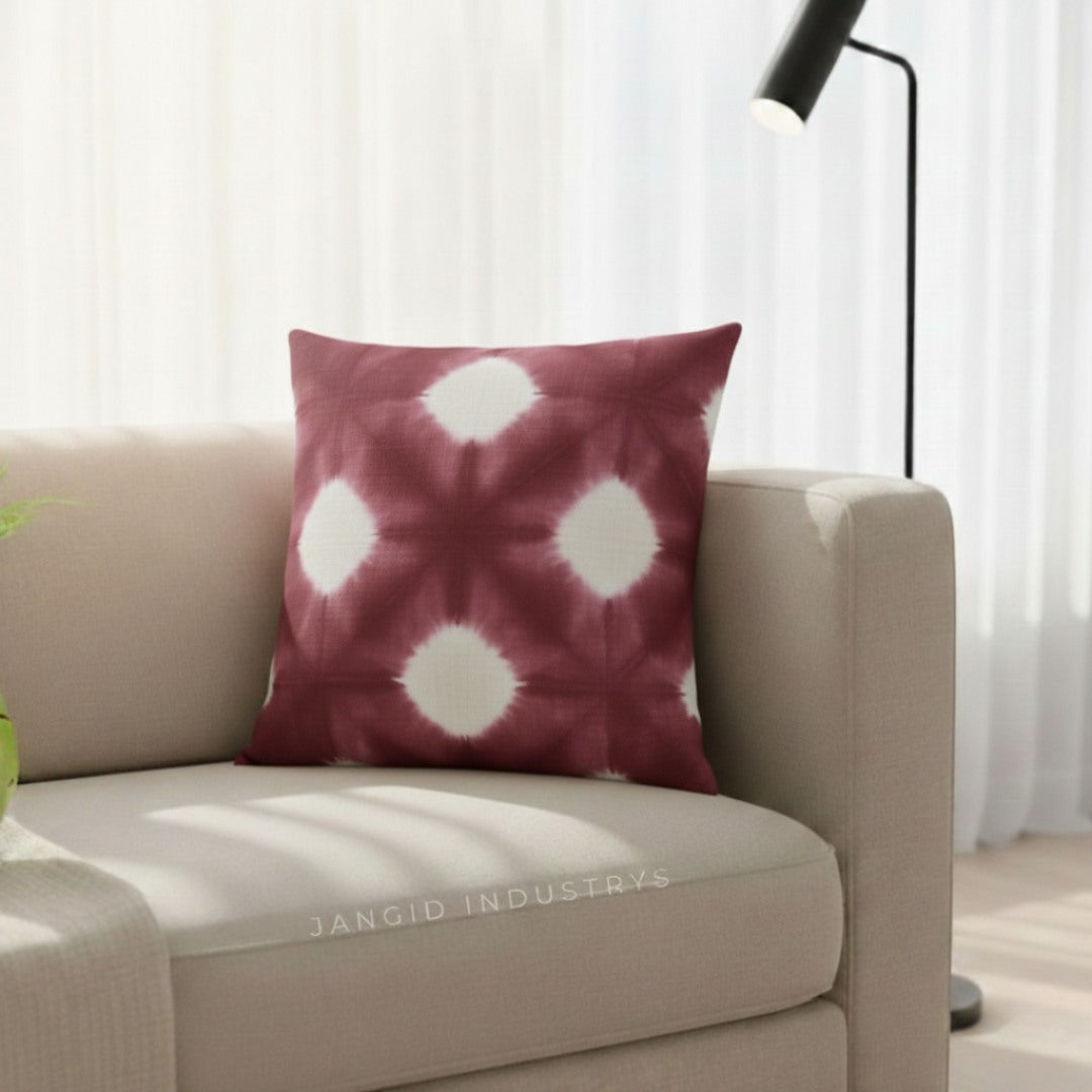 JANGID INDUSTRYS™ Diamond Dot Shibori Tie Dye Cotton Duck Cushion Cover