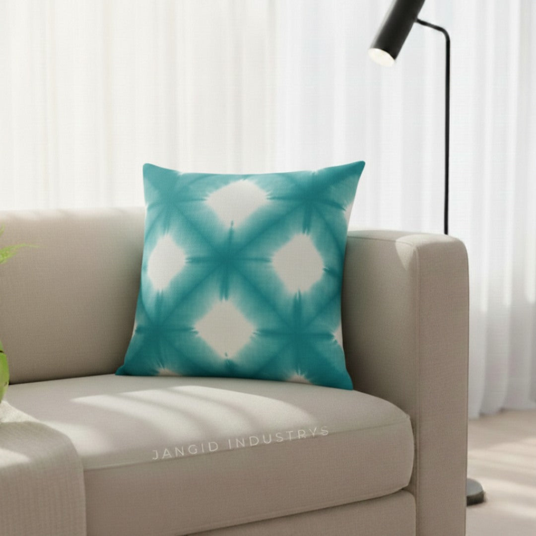 JANGID INDUSTRYS™ Diamond Dot Shibori Tie Dye Cotton Duck Cushion Cover