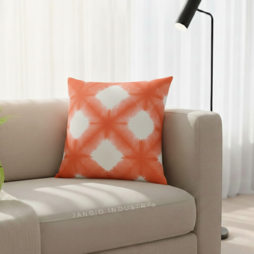 JANGID INDUSTRYS™ Diamond Dot Shibori Tie Dye Cotton Duck Cushion Cover