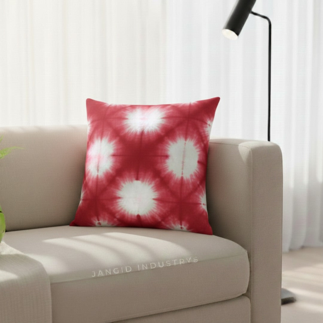 JANGID INDUSTRYS™ Diamond Dot Shibori Tie Dye Cotton Duck Cushion Cover