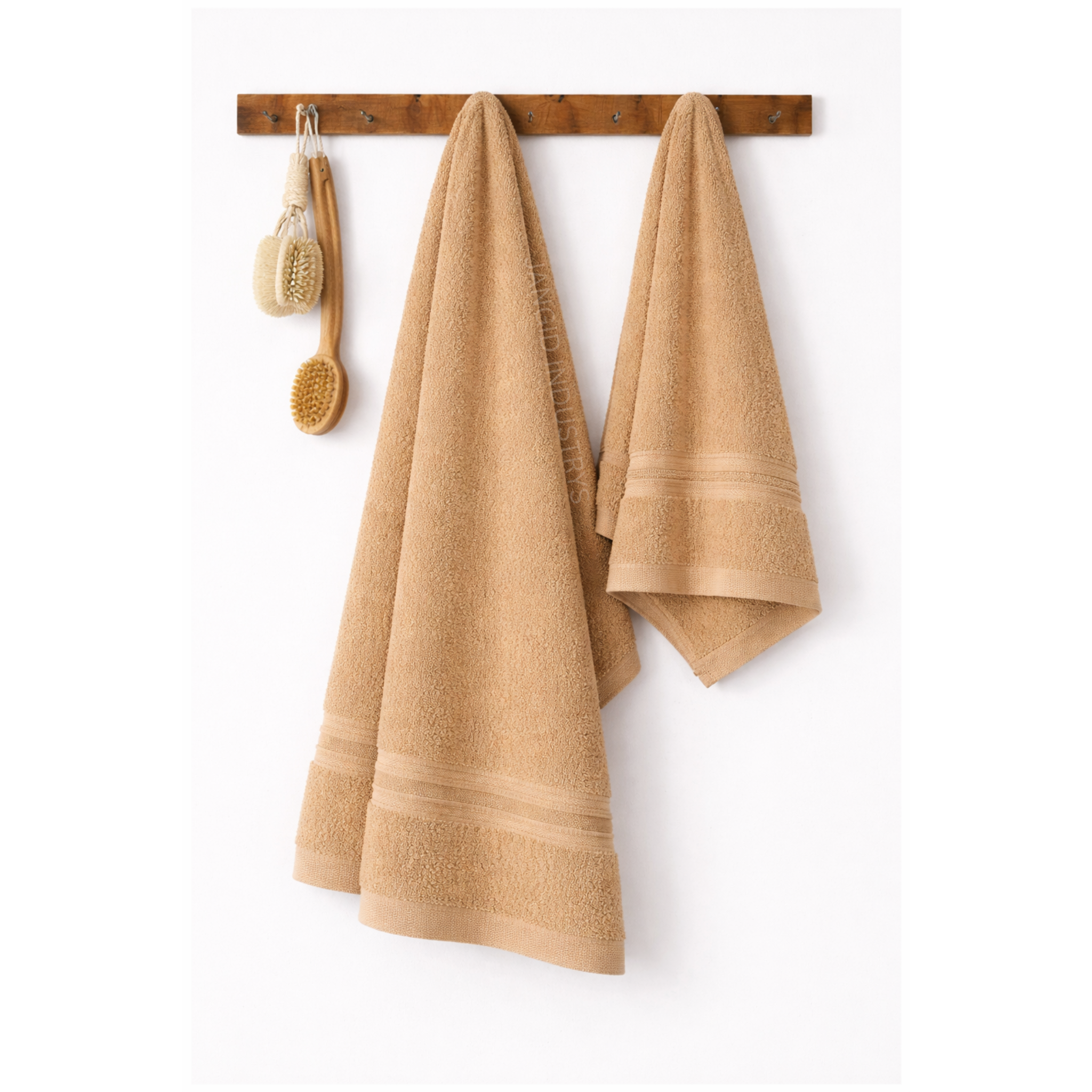 JANGID INDUSTRYS™ Beige Super Soft & Quick Absorbent 1 Bath & 1 Hand 500 GSM Towel Set