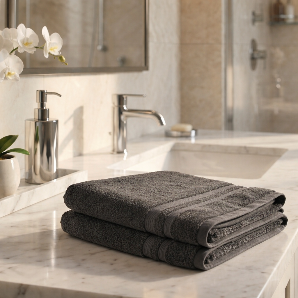 JANGID INDUSTRYS™ Terry Cotton Hand Towel 500 GSM 60cm x 40cm Set Of 2