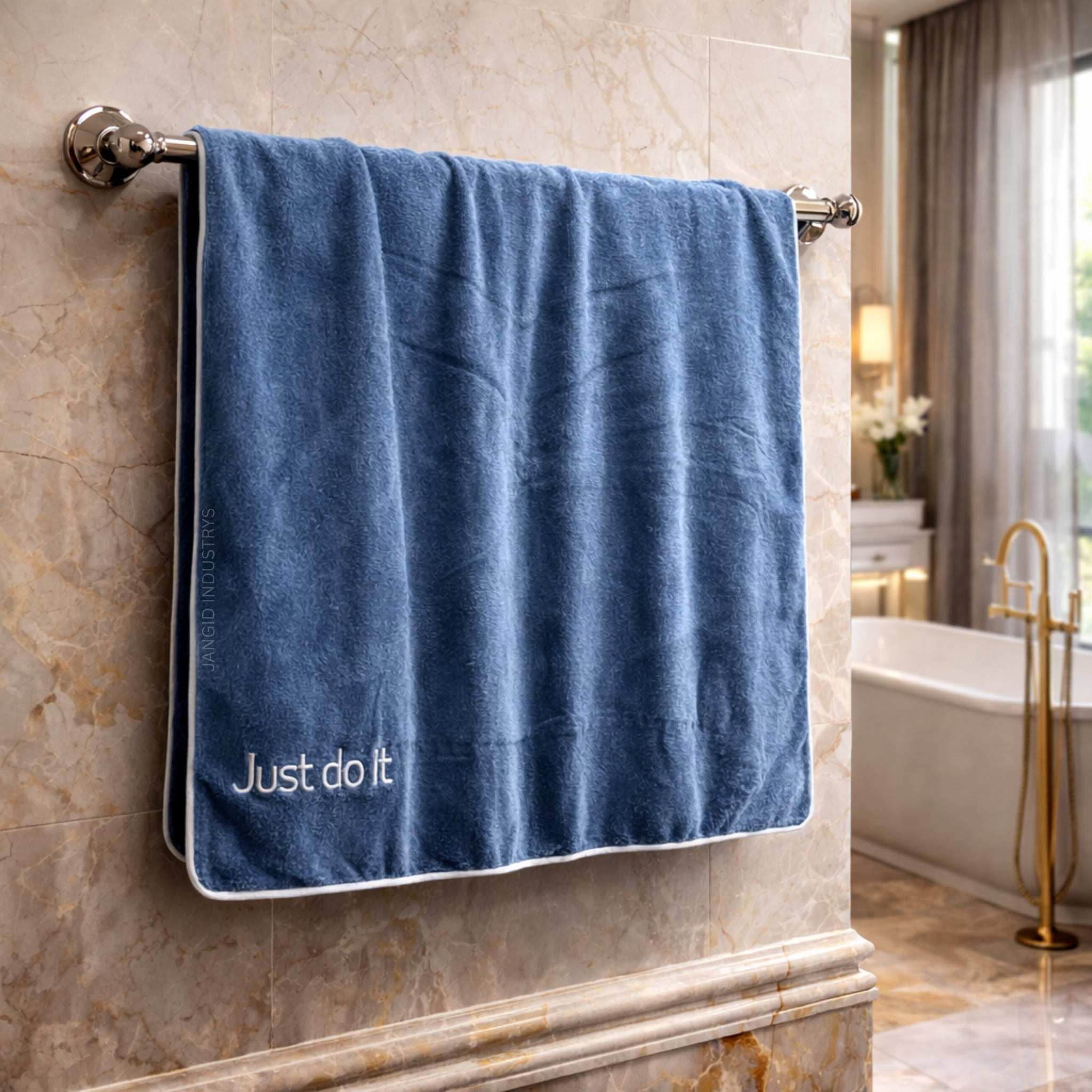 JANGID INDUSTRYS™ Muted Dusty Blue CloudSoft Microfiber Baby Bath Towels