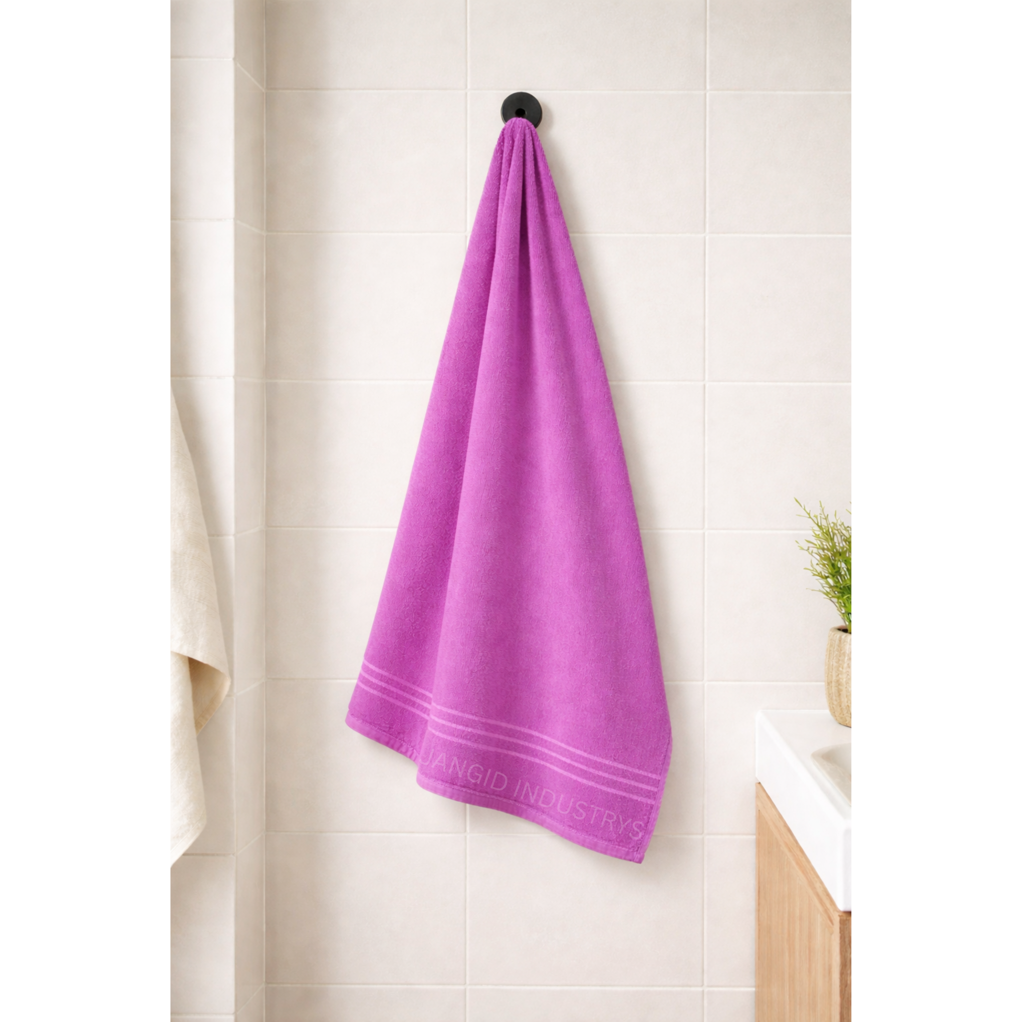 JANGID INDUSTRYS™ Lavender Cotton Terry Ultrasoft and Durable Solid Green 400 GSM Bath Towel
