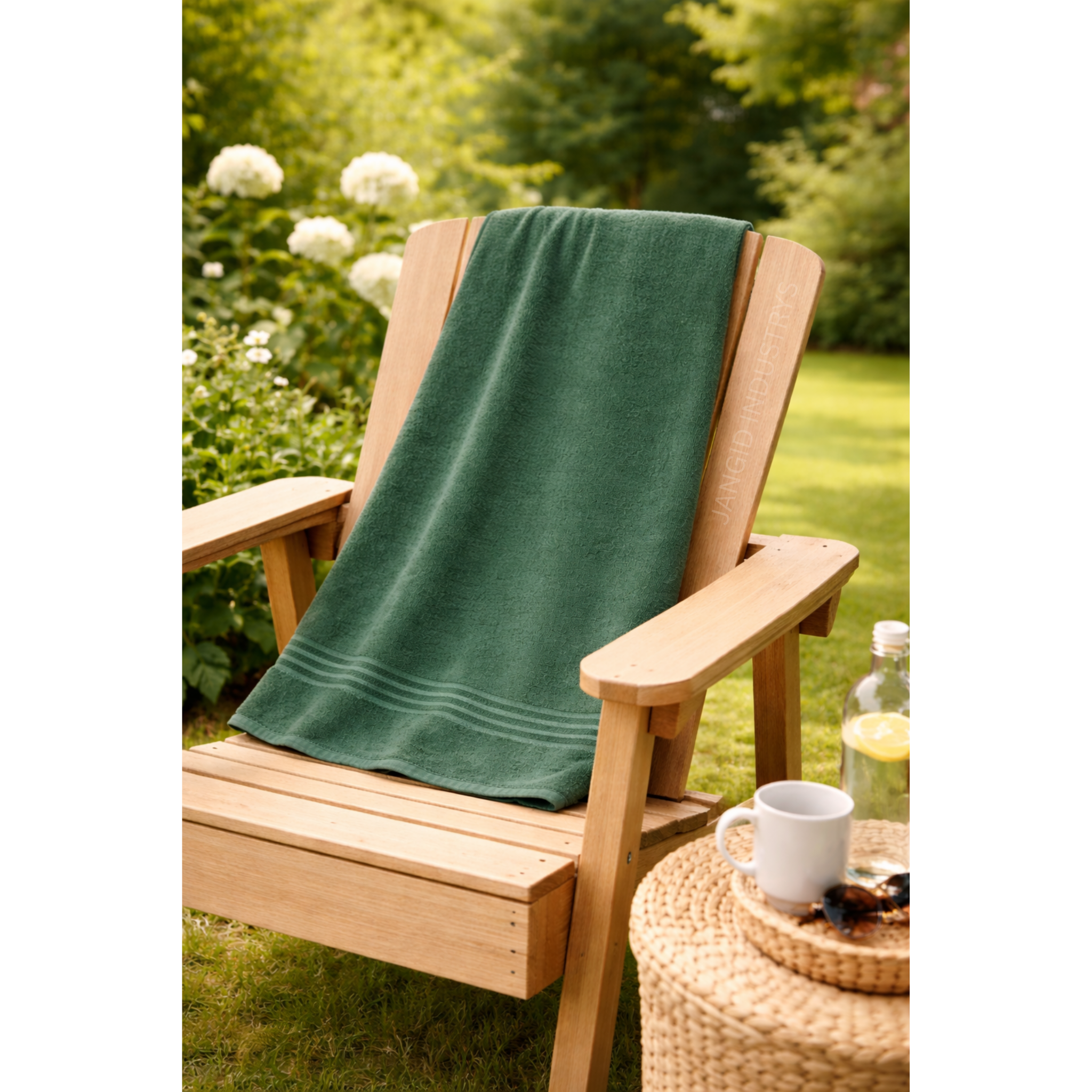 JANGID INDUSTRYS™ Green Cotton Terry Ultrasoft and Durable Solid Brown 400 GSM Bath Towel