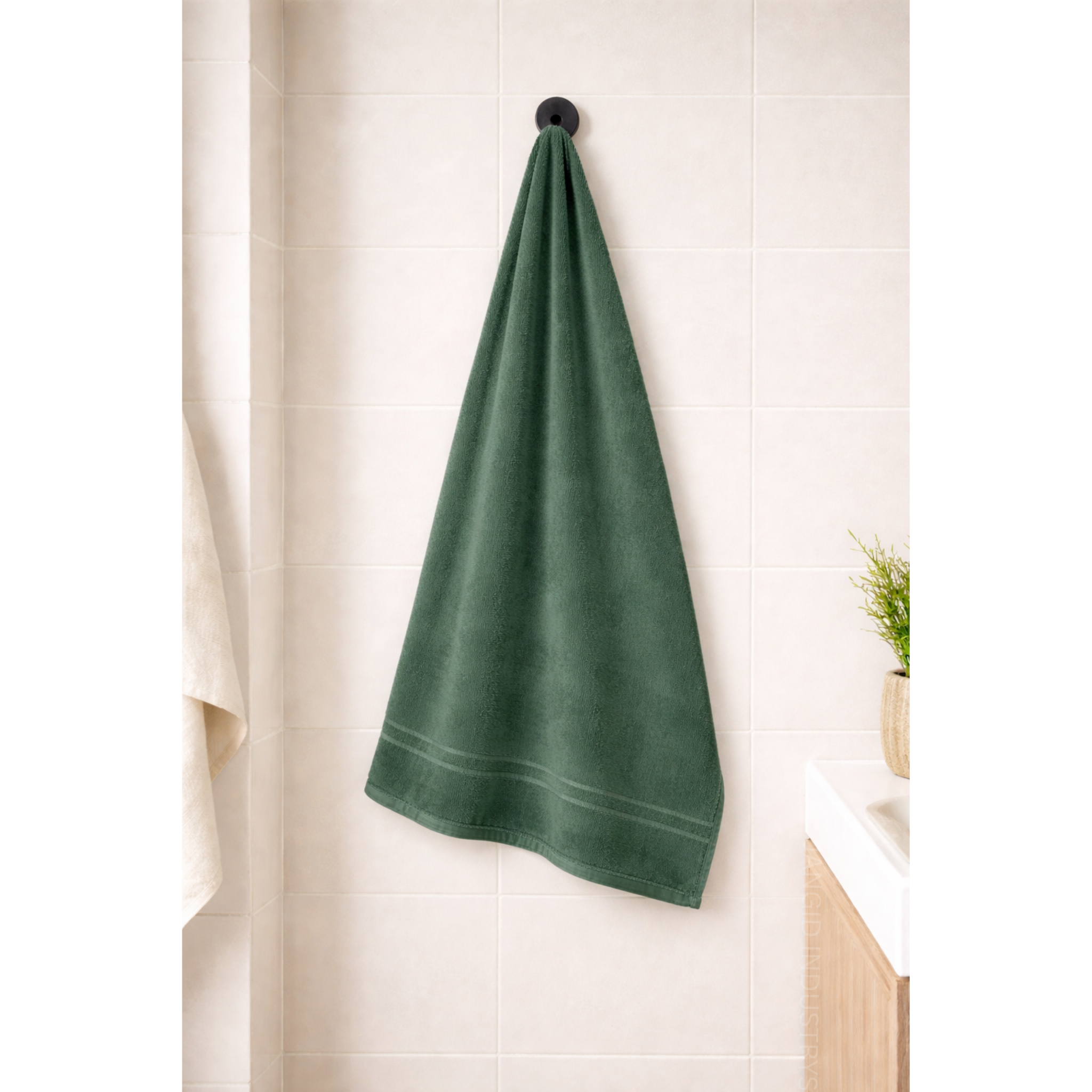 JANGID INDUSTRYS™ Green Cotton Terry Ultrasoft and Durable Solid Brown 400 GSM Bath Towel