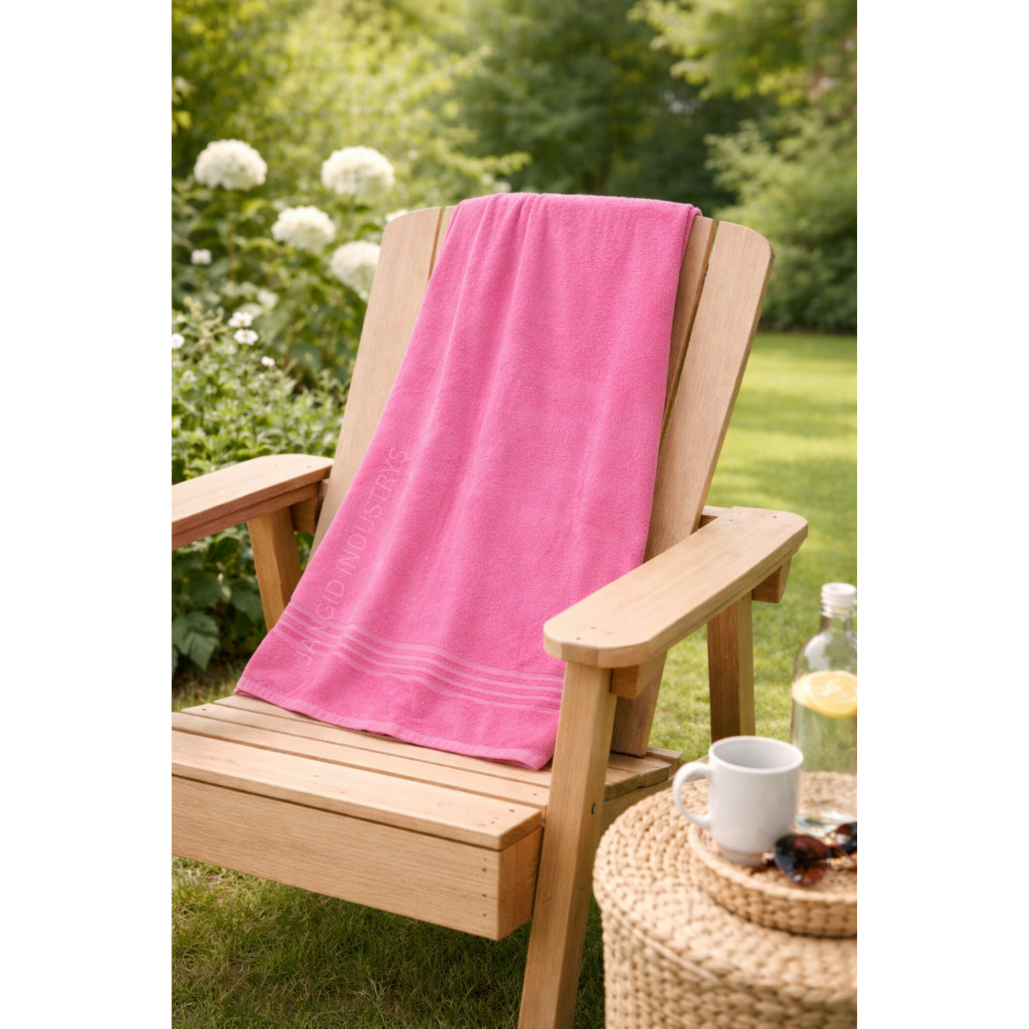 JANGID INDUSTRYS™ Pink Cotton Terry Ultrasoft and Durable Solid Indigo Blue 400 GSM Bath Towel