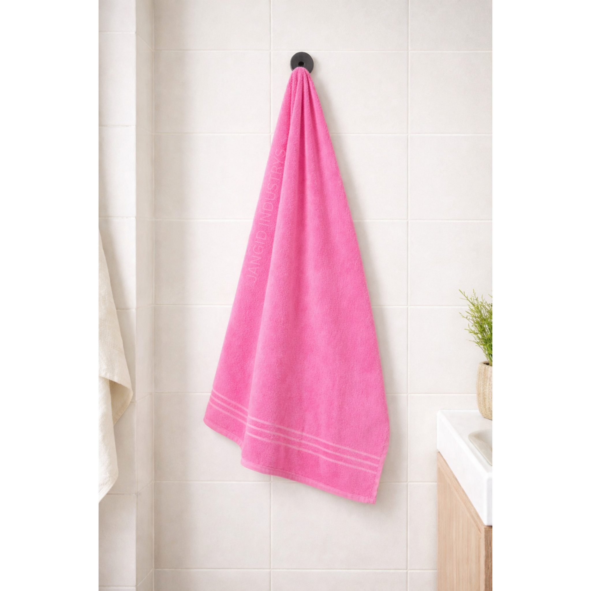 JANGID INDUSTRYS™ Pink Cotton Terry Ultrasoft and Durable Solid Indigo Blue 400 GSM Bath Towel