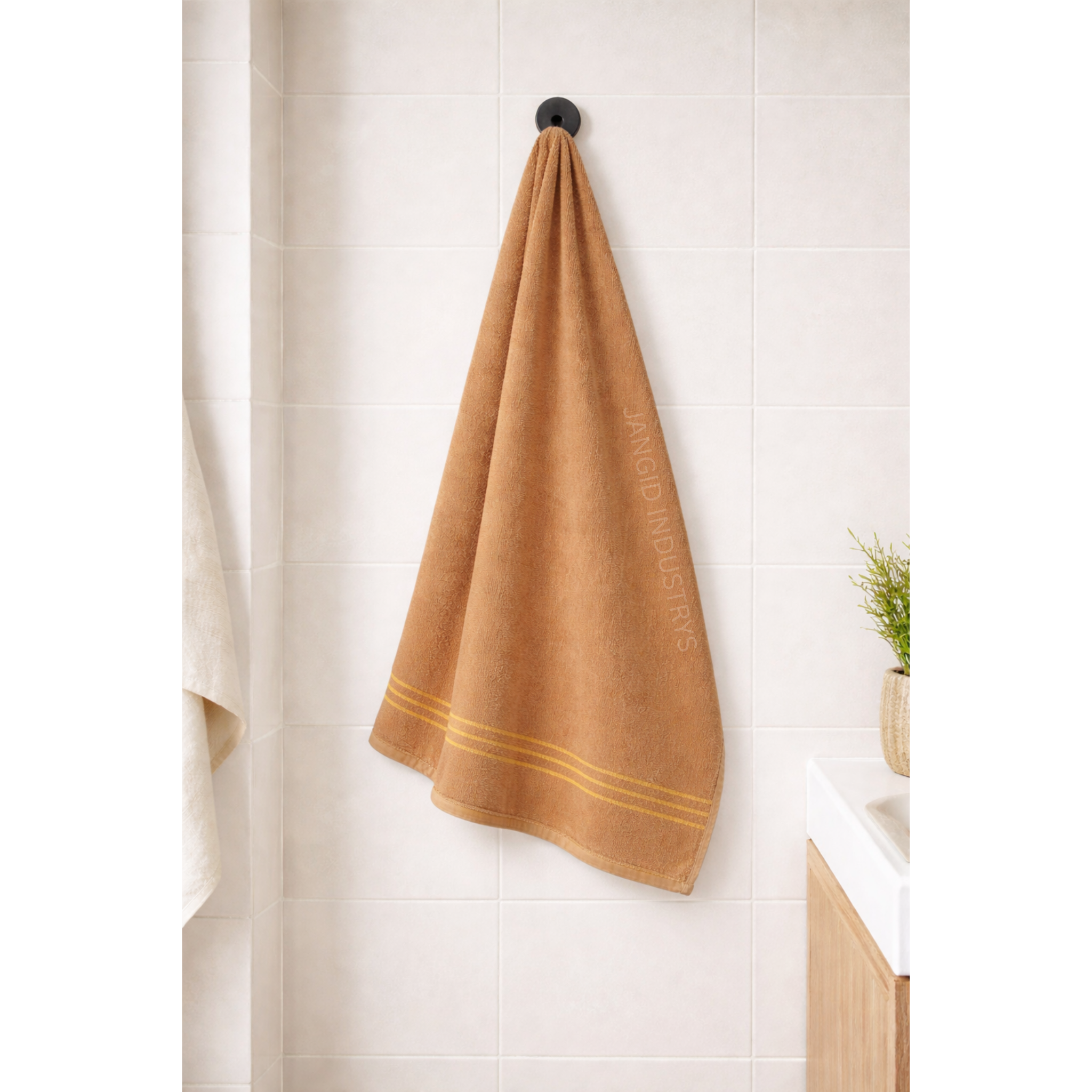 JANGID INDUSTRYS™ Beige Cotton Terry Ultrasoft and Durable Solid Maroon 400 GSM Bath Towel